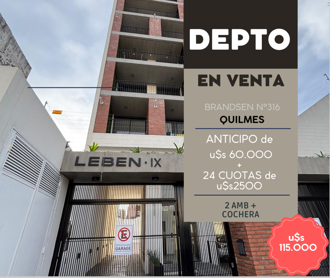 Departamento en Quilmes FINANCIACION